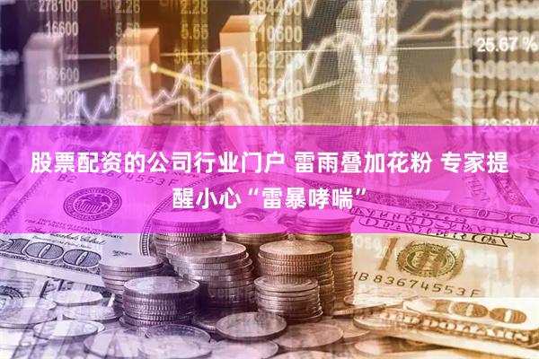 股票配资的公司行业门户 雷雨叠加花粉 专家提醒小心“雷暴哮喘”